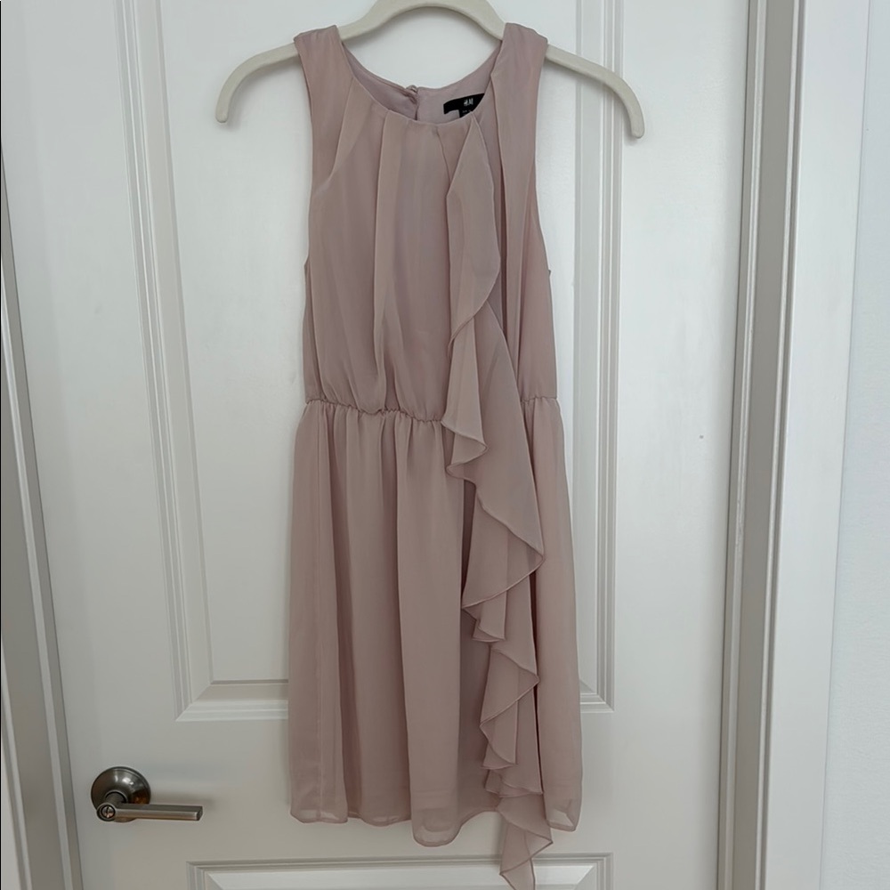 H&M Strapless Dress in Soft Pink